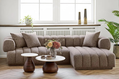 Luxusbetten24 Beistelltisch Liorven aus Mangoholz, Weiß und Dunkelbraun