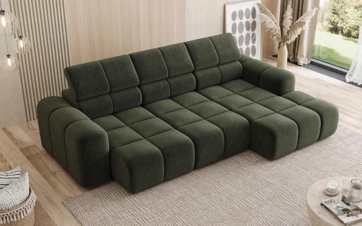 Luxusbetten24 Mia L Designer Sofa mit elektrischer Sitzerweiterung
