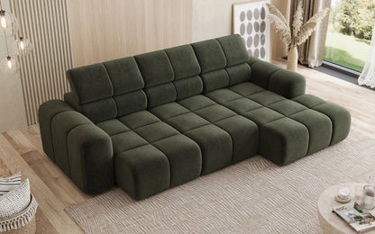 Luxusbetten24 Mia L Designer Sofa mit elektrischer Sitzerweiterung
