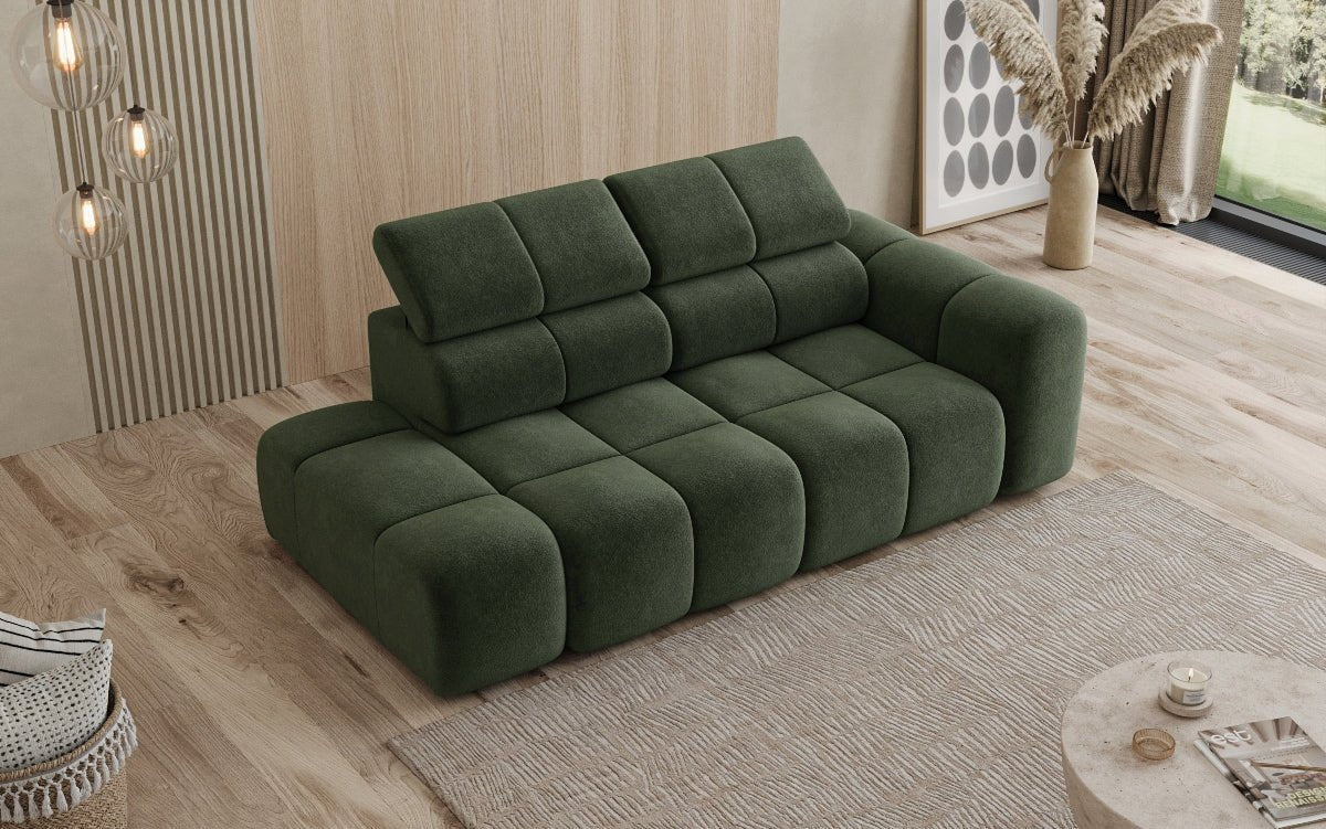Designer Sofa 3‑Sitzer mit Chaise Longue Mia in Chenille