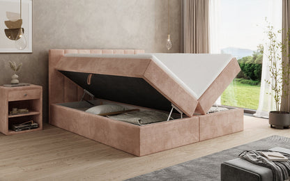 Luxusbetten24 Sofia Boxspringbett Cord mit Stauraum