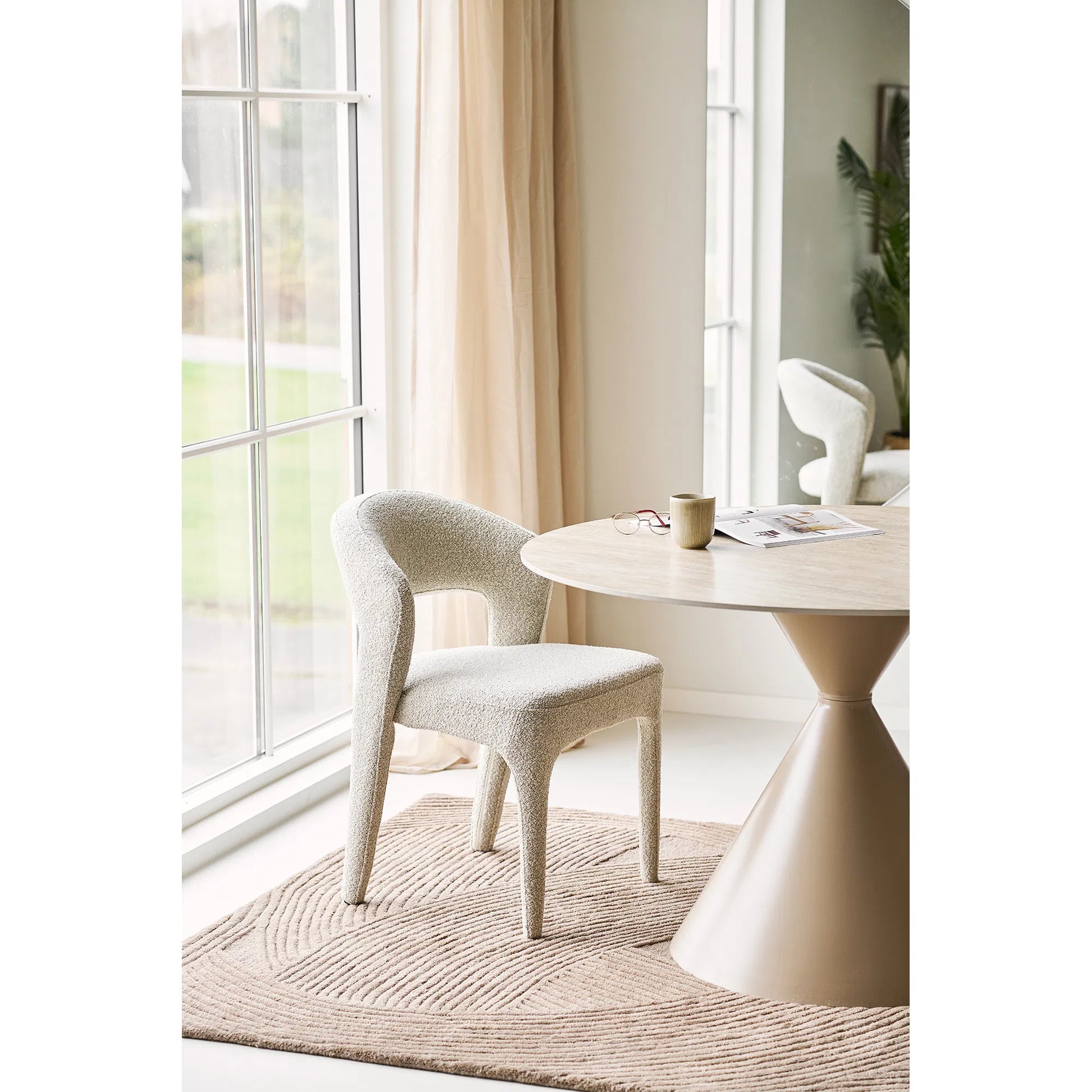Luxusbetten24 Fjordella Esstisch Stahl/Keramik 180 cm Sand für Esszimmer
