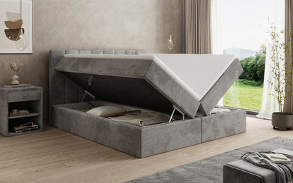 Luxusbetten24 Sofia Boxspringbett Cord mit Stauraum