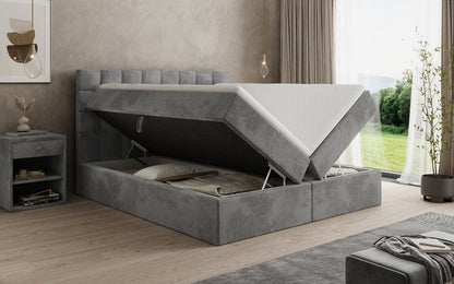Boxspringbett Como in Cord mit Stauraum