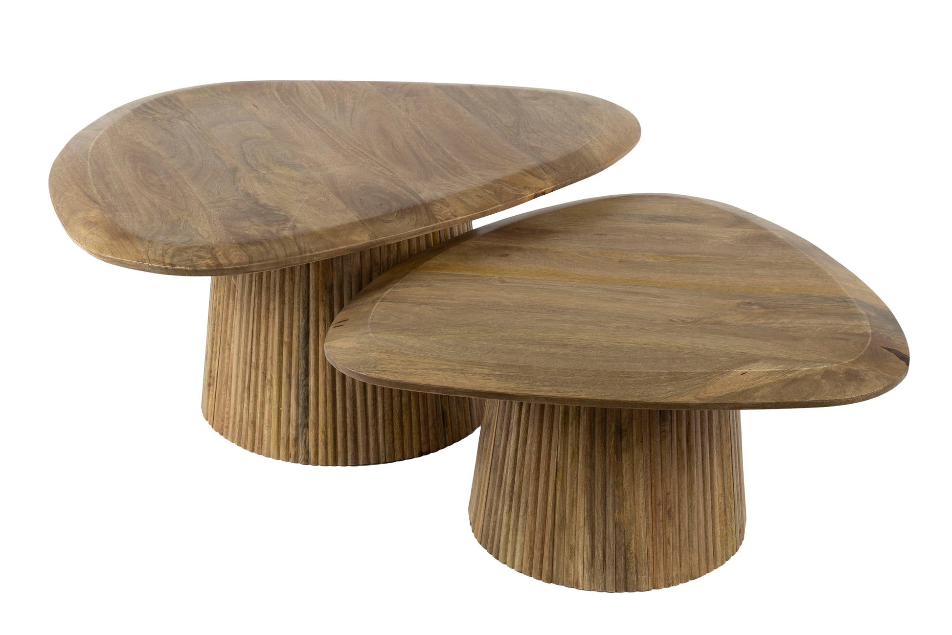 Luxusbetten24 Couchtisch Arenza 2er Set aus Mangoholz Sandfarben