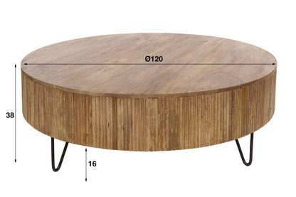 Luxusbetten24 Duna Couchtisch aus Mangoholz, Sandfarben