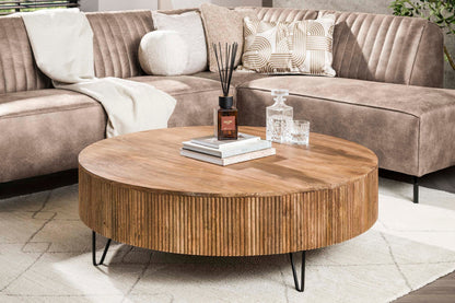 Luxusbetten24 Duna Couchtisch aus Mangoholz, Sandfarben
