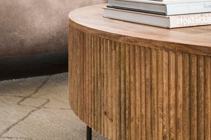 Luxusbetten24 Duna Couchtisch aus Mangoholz, Sandfarben