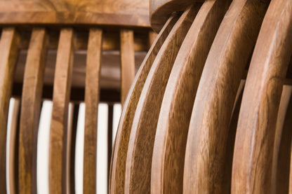 Khamar Couchtisch Set aus Mangoholz mit bauchigem Sockel, sandfarben