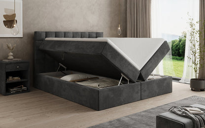 Boxspringbett Como in Cord mit Stauraum