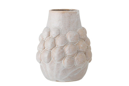 Luxusbetten24 Pickeld Stone Vase, Handgefertigt Beige Steingut Dekorativ