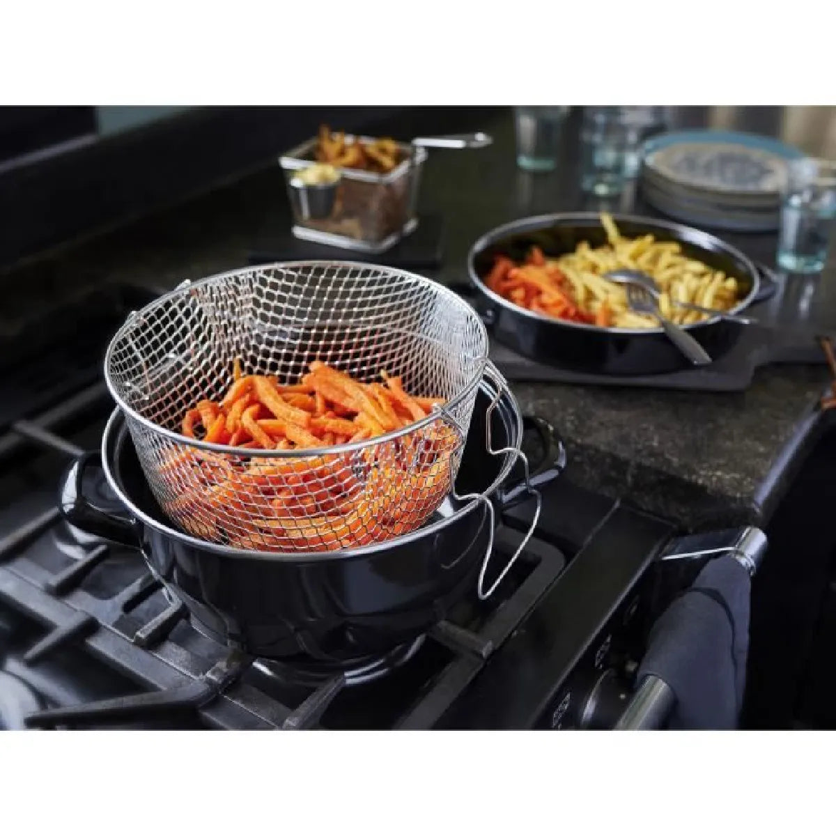 Baumalu 311155 Friteuse Negra 1250W, 4.8L, Compatible Inducción