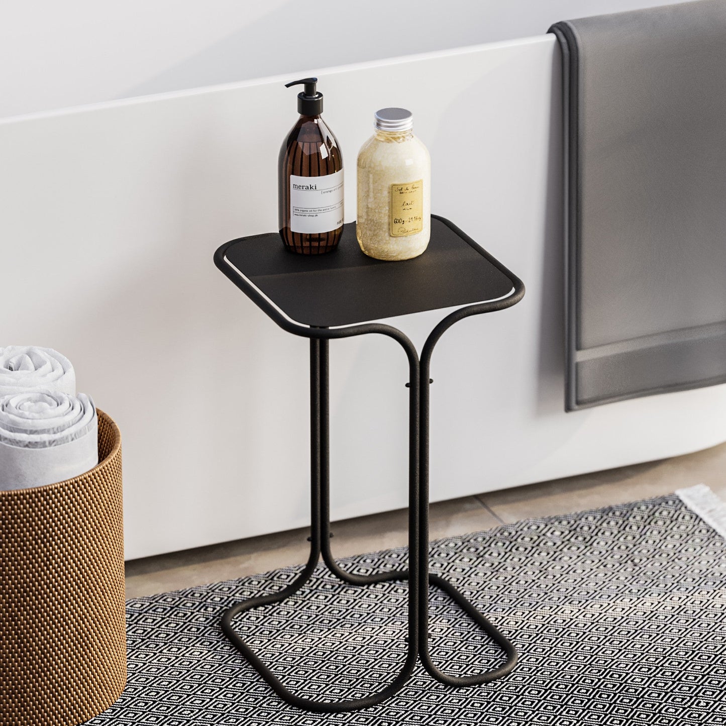 Luxusbetten24 Orento Modernes Couchtisch Schwarz Metallgestell Design Wohnzimmer