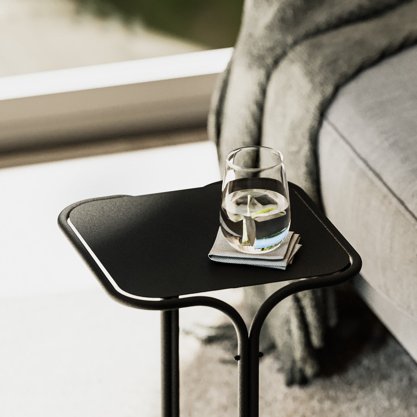 Luxusbetten24 Orento Modernes Couchtisch Schwarz Metallgestell Design Wohnzimmer