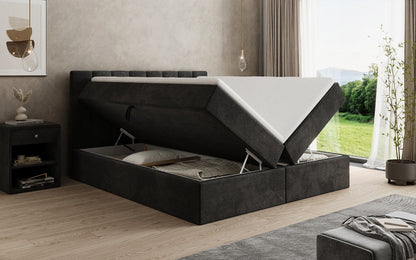 Luxusbetten24 Sofia Boxspringbett Cord mit Stauraum