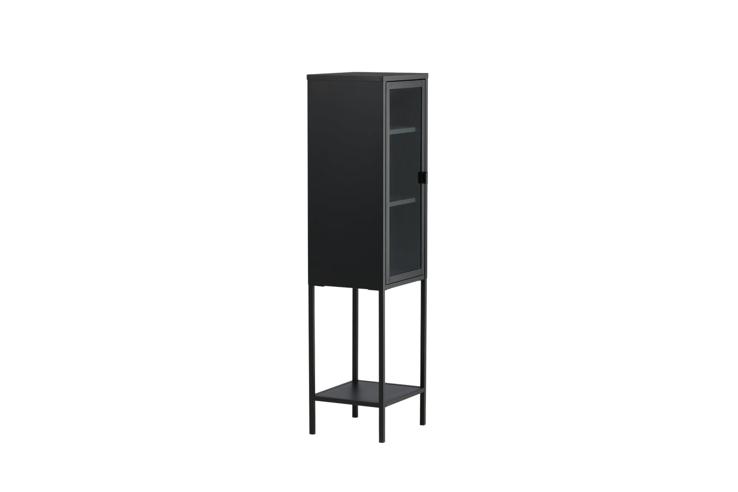 Luxusbetten24 Tero Vitrine, Hochwertige Glasfront, Schwarz, für Wohnbereich