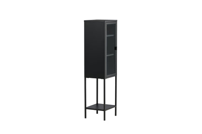 Luxusbetten24 Tero Vitrine, Hochwertige Glasfront, Schwarz, für Wohnbereich