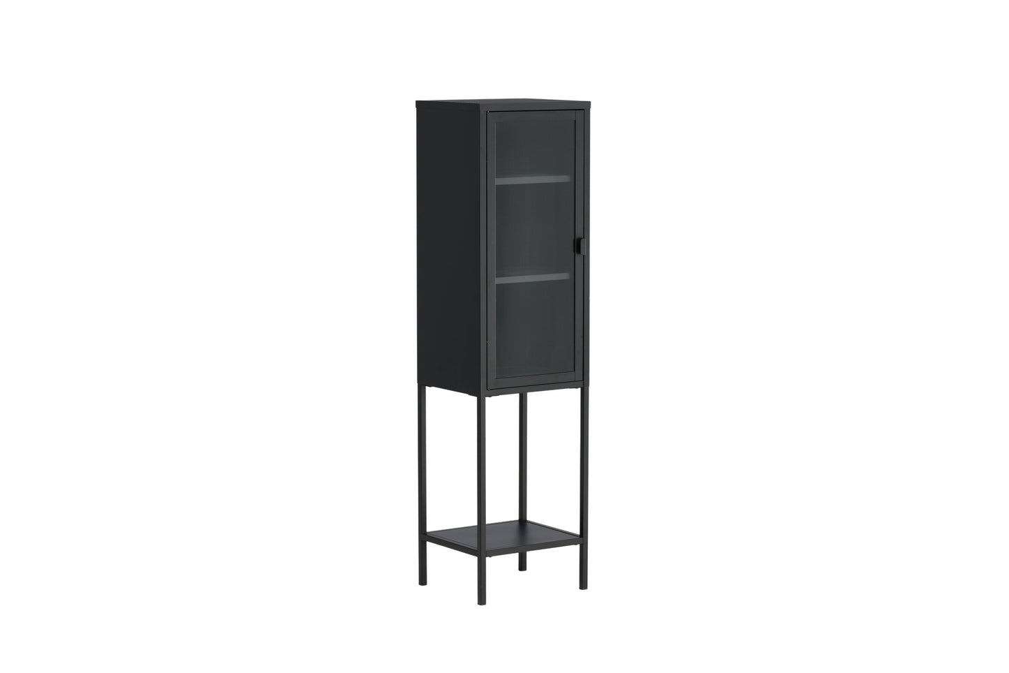 Luxusbetten24 Tero Vitrine, Hochwertige Glasfront, Schwarz, für Wohnbereich