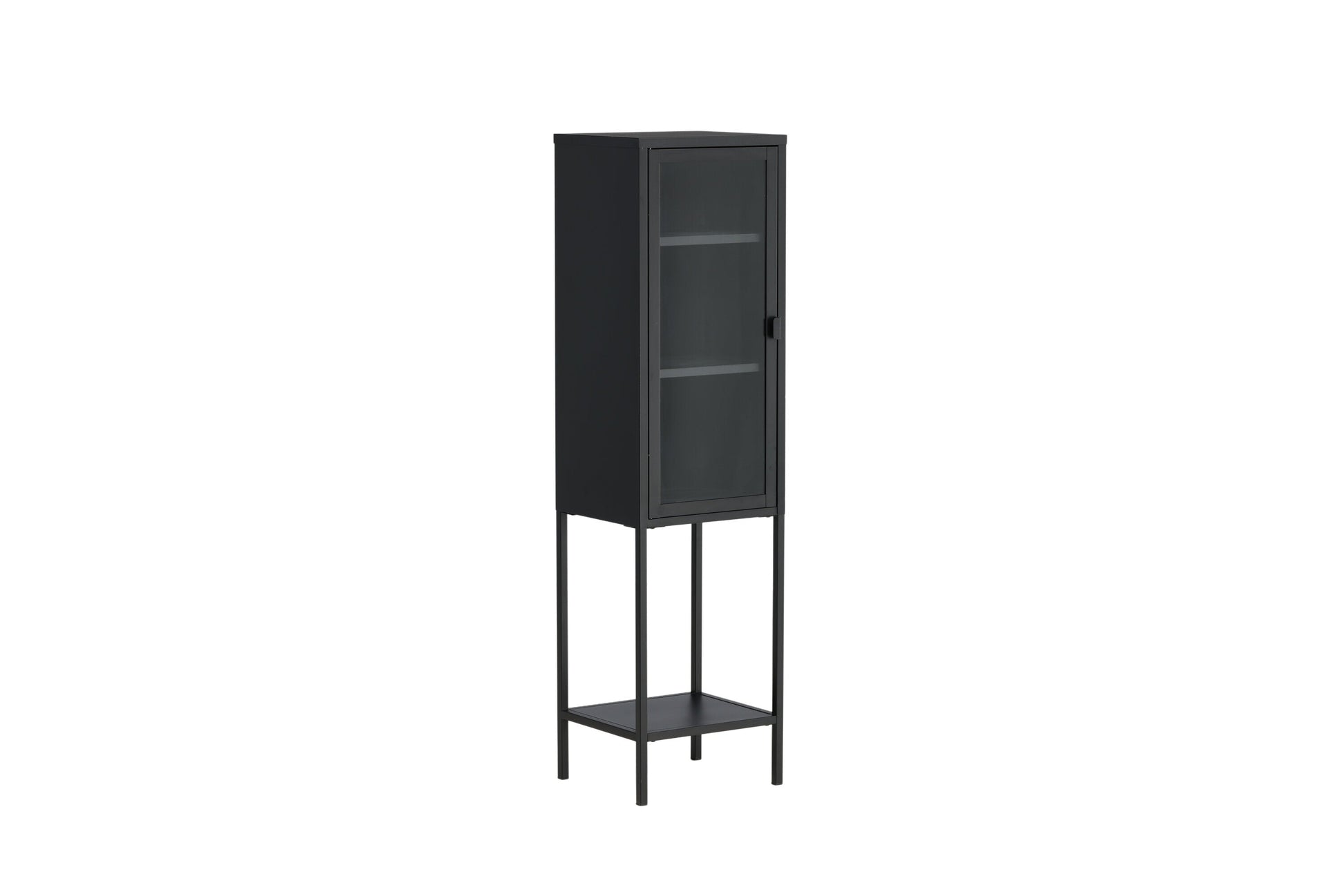 Luxusbetten24 Tero Vitrine, Hochwertige Glasfront, Schwarz, für Wohnbereich