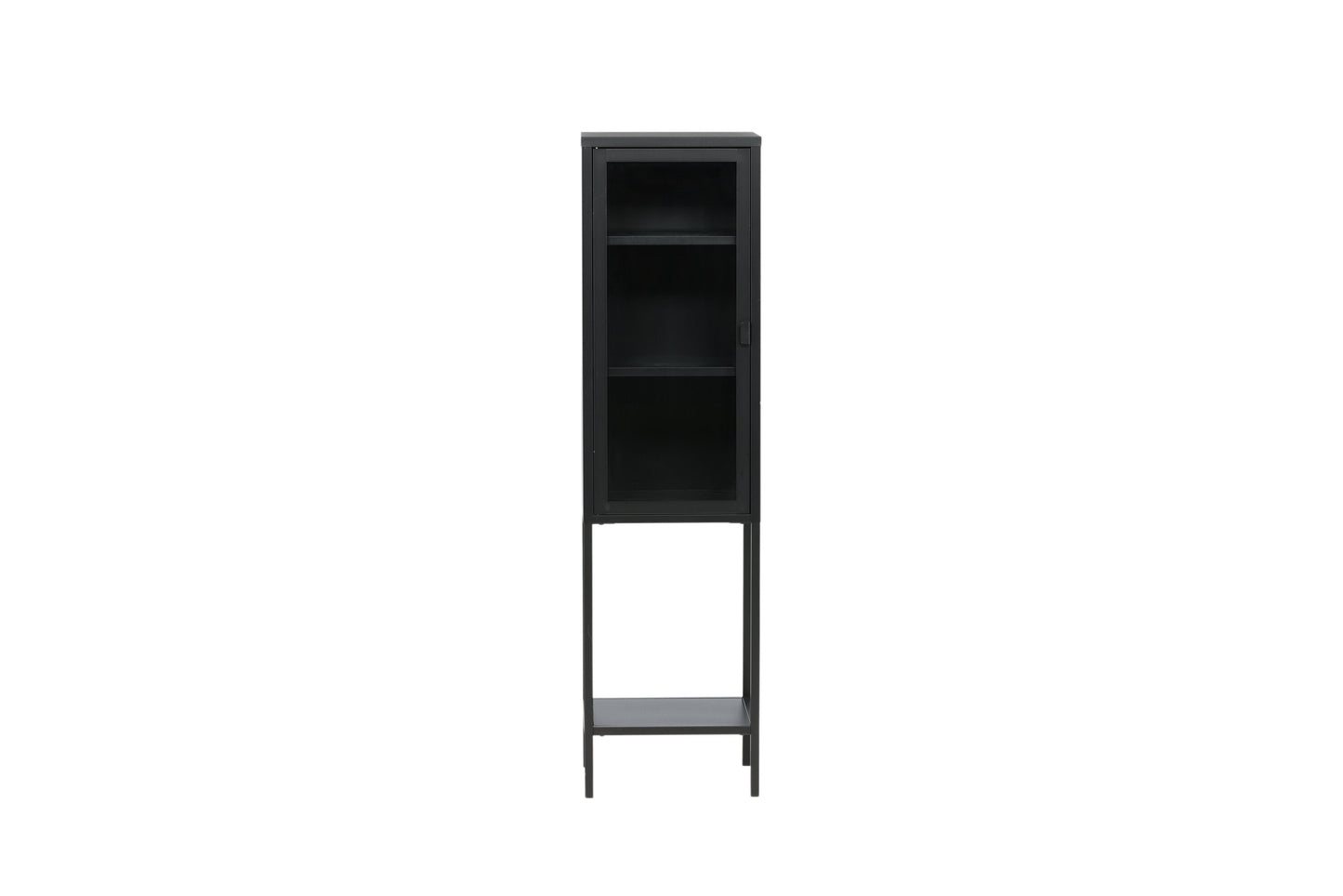 Luxusbetten24 Tero Vitrine, Hochwertige Glasfront, Schwarz, für Wohnbereich