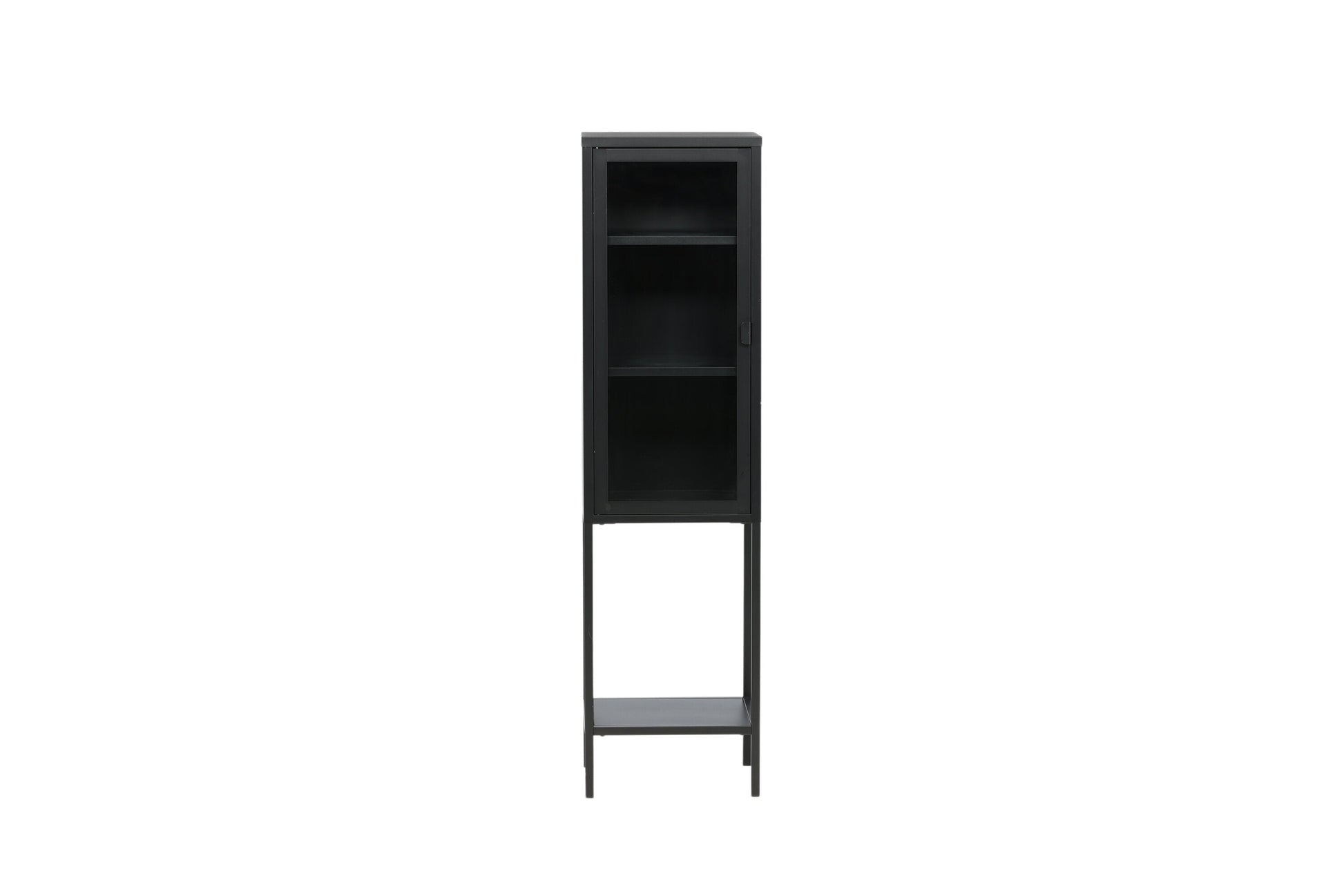 Luxusbetten24 Tero Vitrine, Hochwertige Glasfront, Schwarz, für Wohnbereich