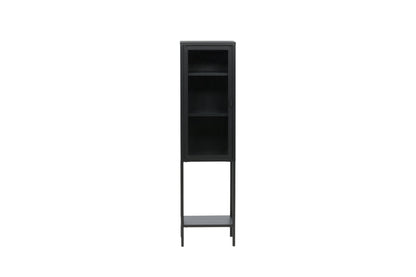 Luxusbetten24 Tero Vitrine, Hochwertige Glasfront, Schwarz, für Wohnbereich