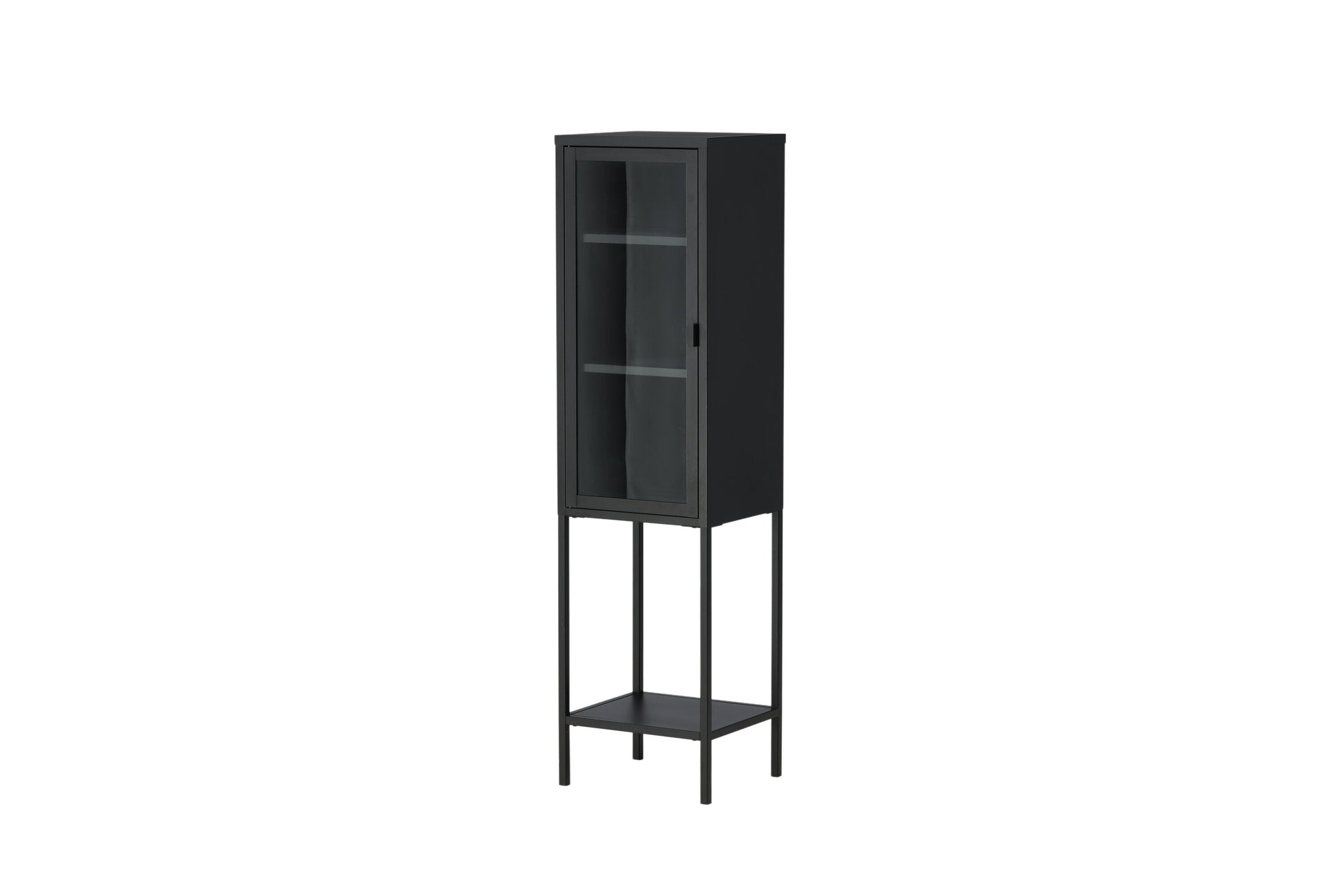Luxusbetten24 Tero Vitrine, Hochwertige Glasfront, Schwarz, für Wohnbereich