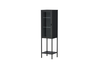 Luxusbetten24 Tero Vitrine, Hochwertige Glasfront, Schwarz, für Wohnbereich