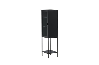 Luxusbetten24 Tero Vitrine, Hochwertige Glasfront, Schwarz, für Wohnbereich