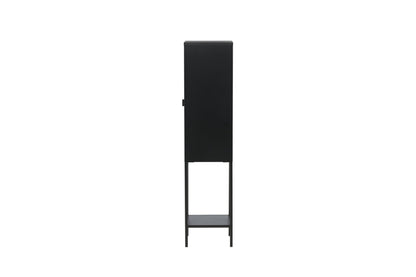 Luxusbetten24 Tero Vitrine, Hochwertige Glasfront, Schwarz, für Wohnbereich