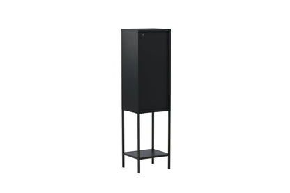 Luxusbetten24 Tero Vitrine, Hochwertige Glasfront, Schwarz, für Wohnbereich