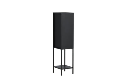 Luxusbetten24 Tero Vitrine, Hochwertige Glasfront, Schwarz, für Wohnbereich