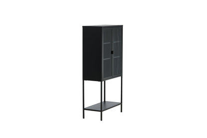 Luxusbetten24 Varda Vitrine mit Glastüren Schwarz