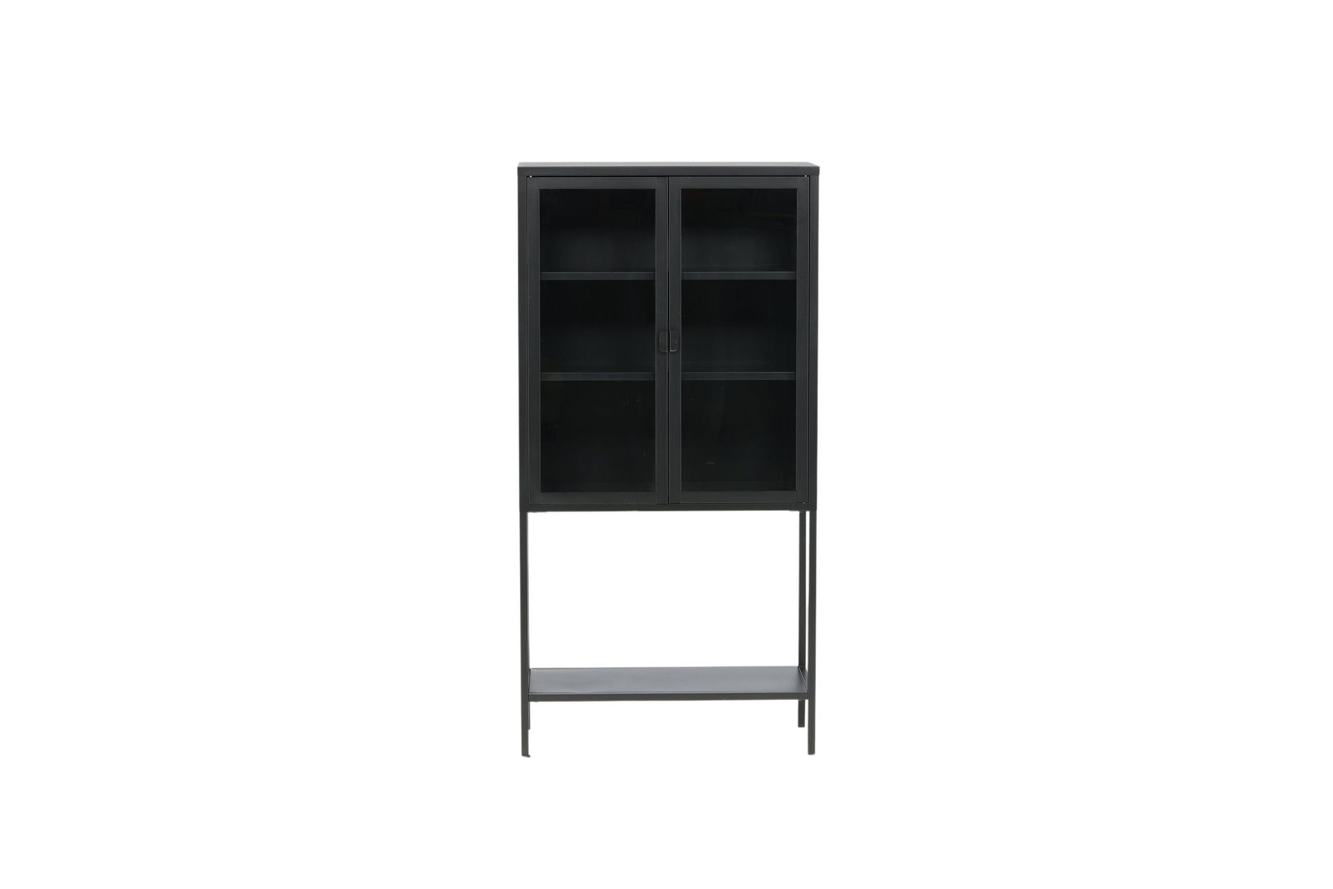 Luxusbetten24 Varda Vitrine mit Glastüren Schwarz