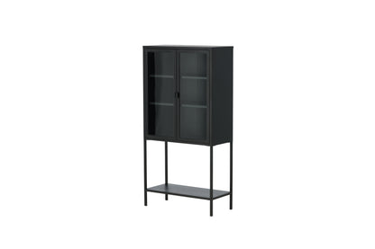 Luxusbetten24 Varda Vitrine mit Glastüren Schwarz