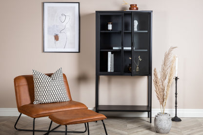 Luxusbetten24 Varda Vitrine mit Glastüren Schwarz