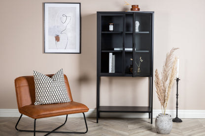 Luxusbetten24 Varda Vitrine mit Glastüren Schwarz
