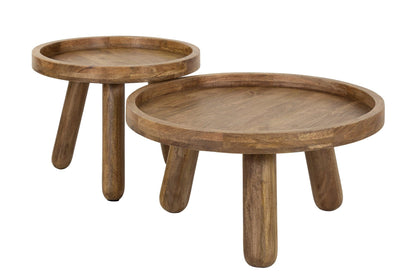 Luxusbetten24 Sundari Couchtisch 2er Set aus nachhaltigem Mangoholz, sandfarben