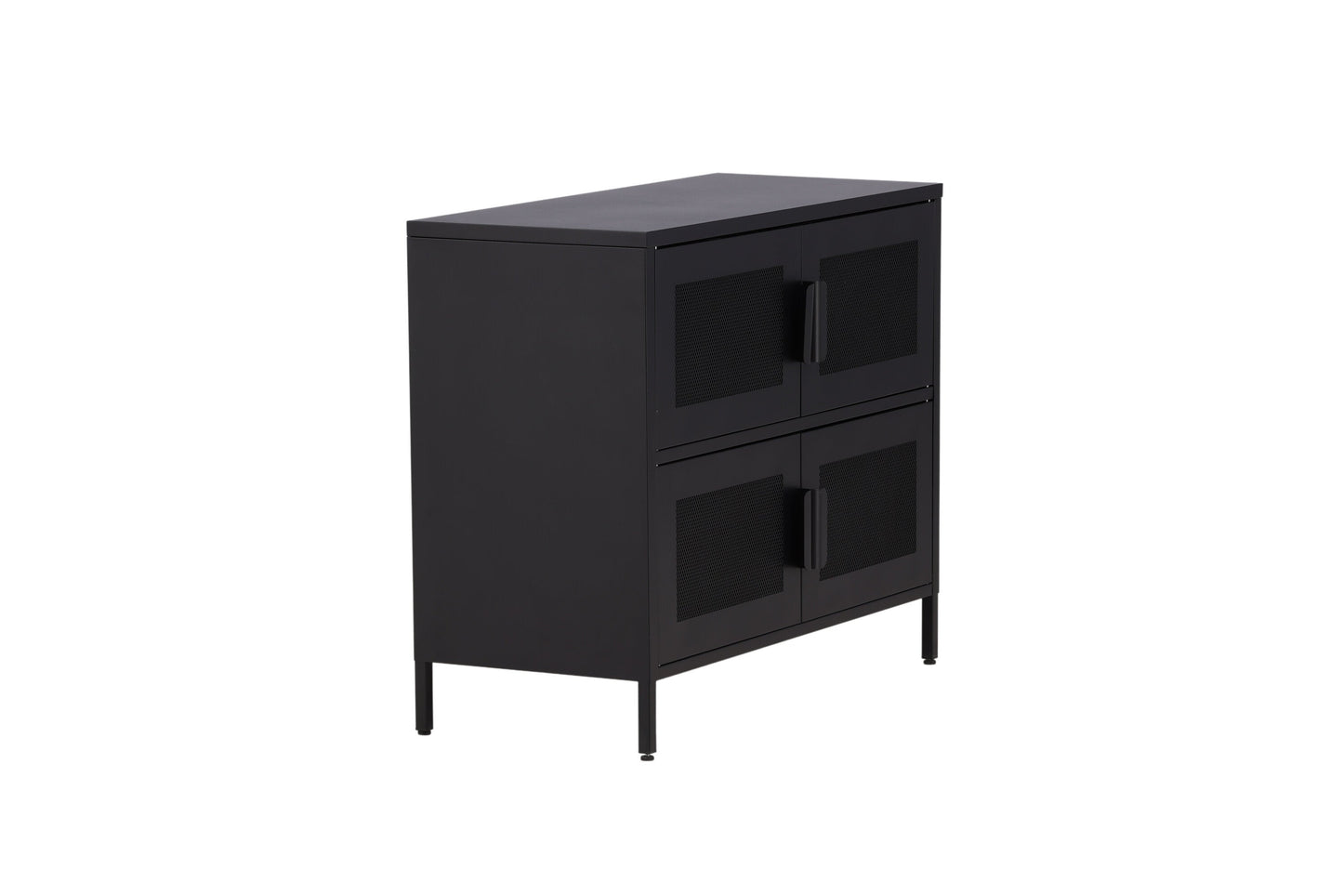 Kommode Berit Industrial Design Schwarz, Elegante Aufbewahrung für Wohnzimmer