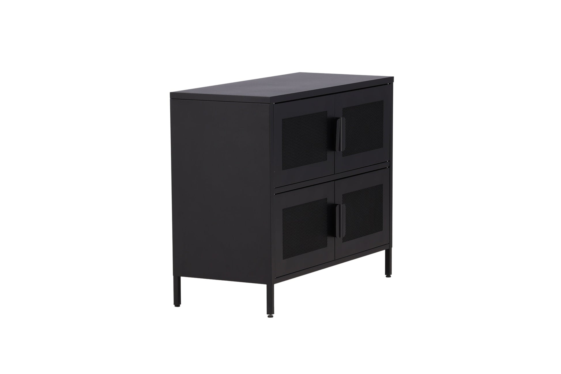 Kommode Berit Industrial Design Schwarz, Elegante Aufbewahrung für Wohnzimmer