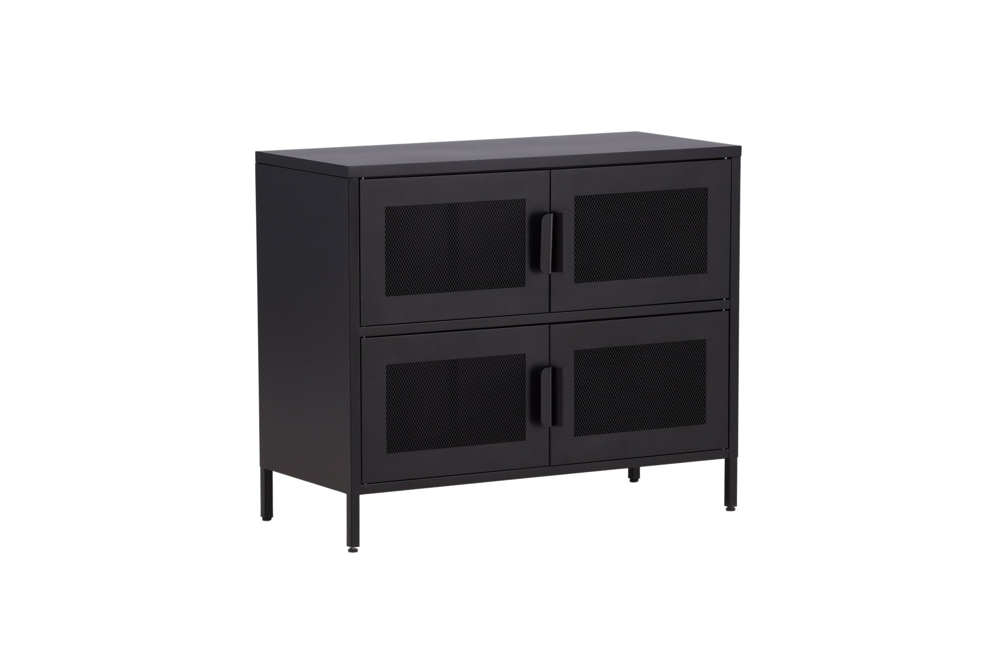 Kommode Berit Industrial Design Schwarz, Elegante Aufbewahrung für Wohnzimmer