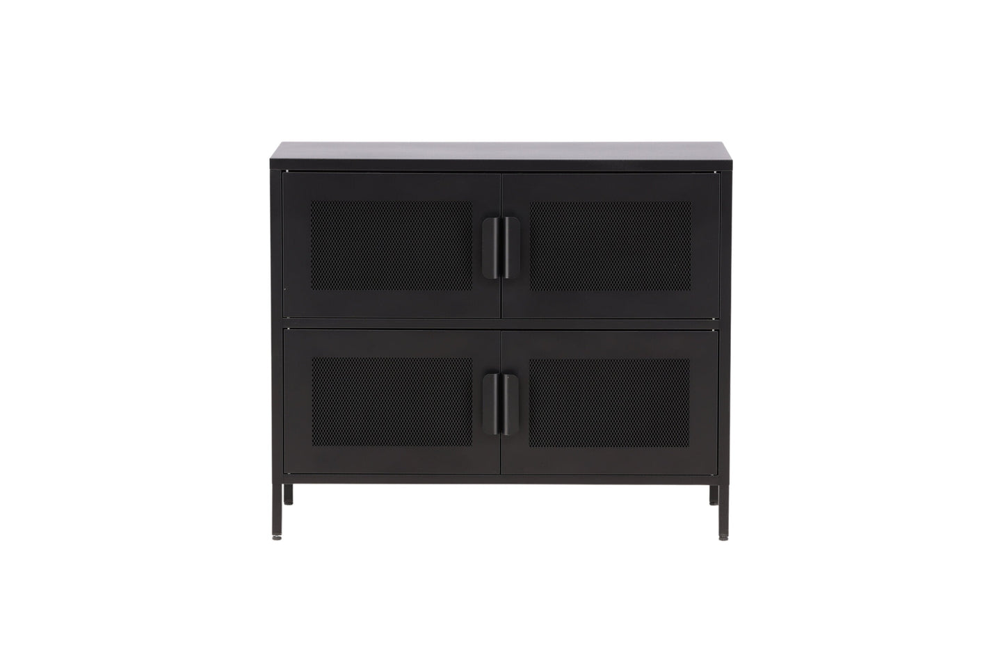 Kommode Berit Industrial Design Schwarz, Elegante Aufbewahrung für Wohnzimmer