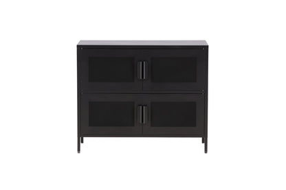 Kommode Berit Industrial Design Schwarz, Elegante Aufbewahrung für Wohnzimmer