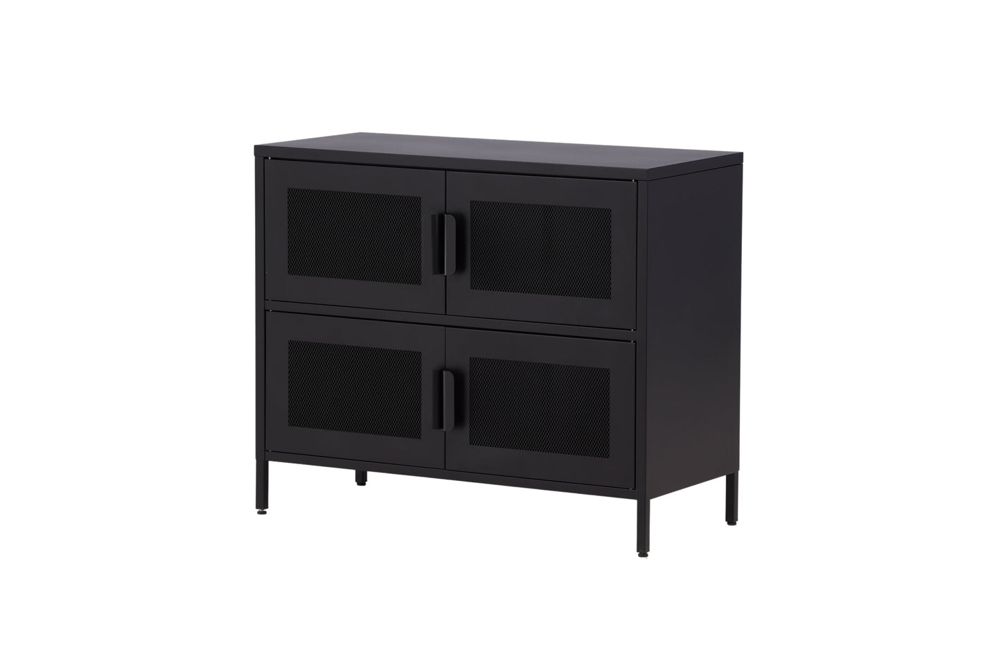 Kommode Berit Industrial Design Schwarz, Elegante Aufbewahrung für Wohnzimmer