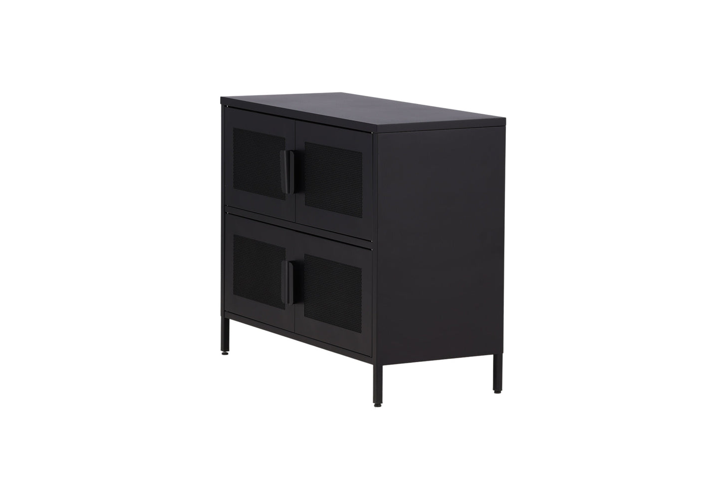 Kommode Berit Industrial Design Schwarz, Elegante Aufbewahrung für Wohnzimmer