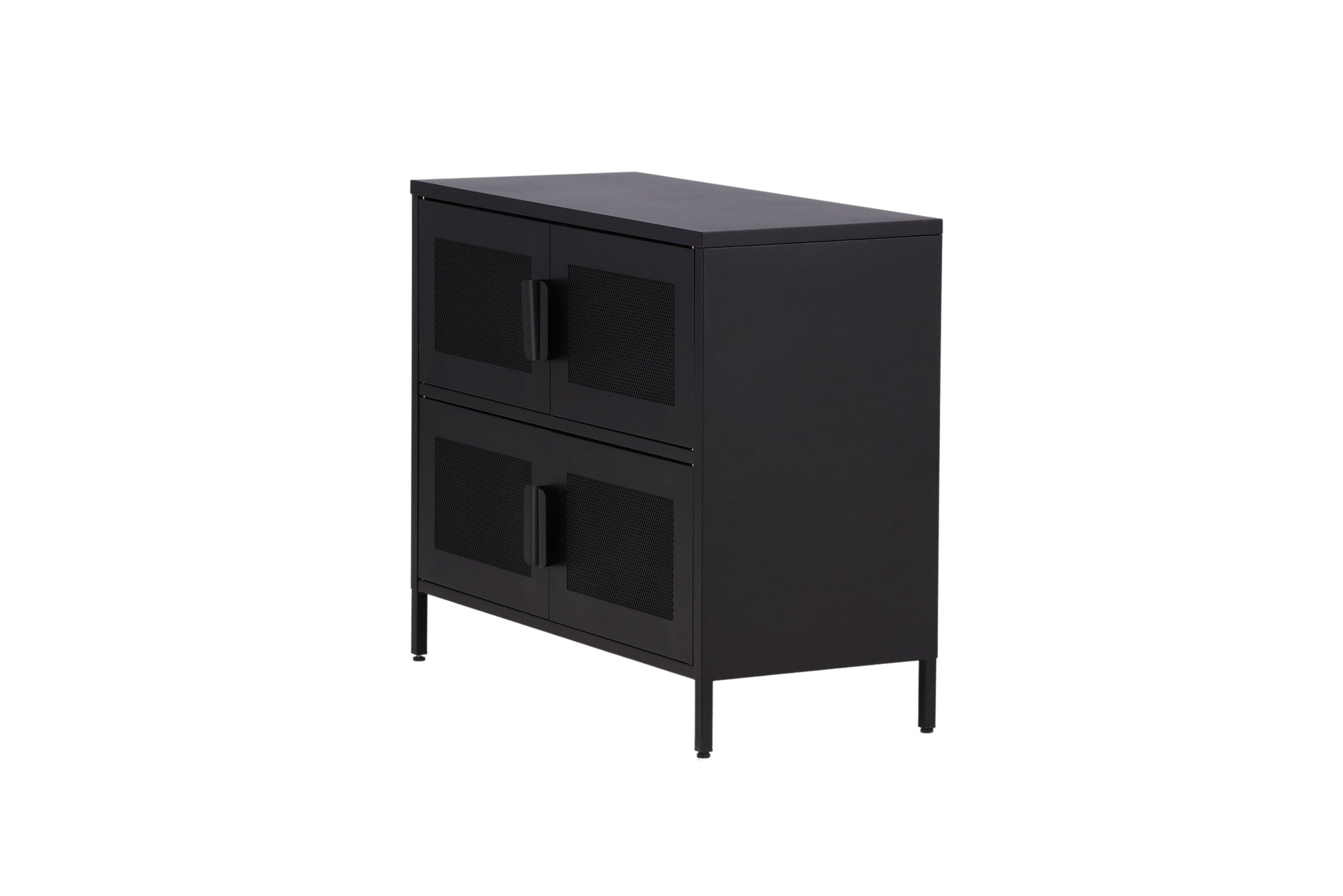 Kommode Berit Industrial Design Schwarz, Elegante Aufbewahrung für Wohnzimmer