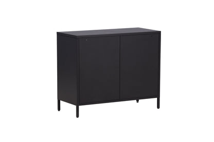 Kommode Berit Industrial Design Schwarz, Elegante Aufbewahrung für Wohnzimmer