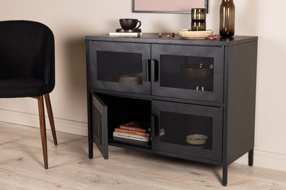 Kommode Berit Industrial Design Schwarz, Elegante Aufbewahrung für Wohnzimmer