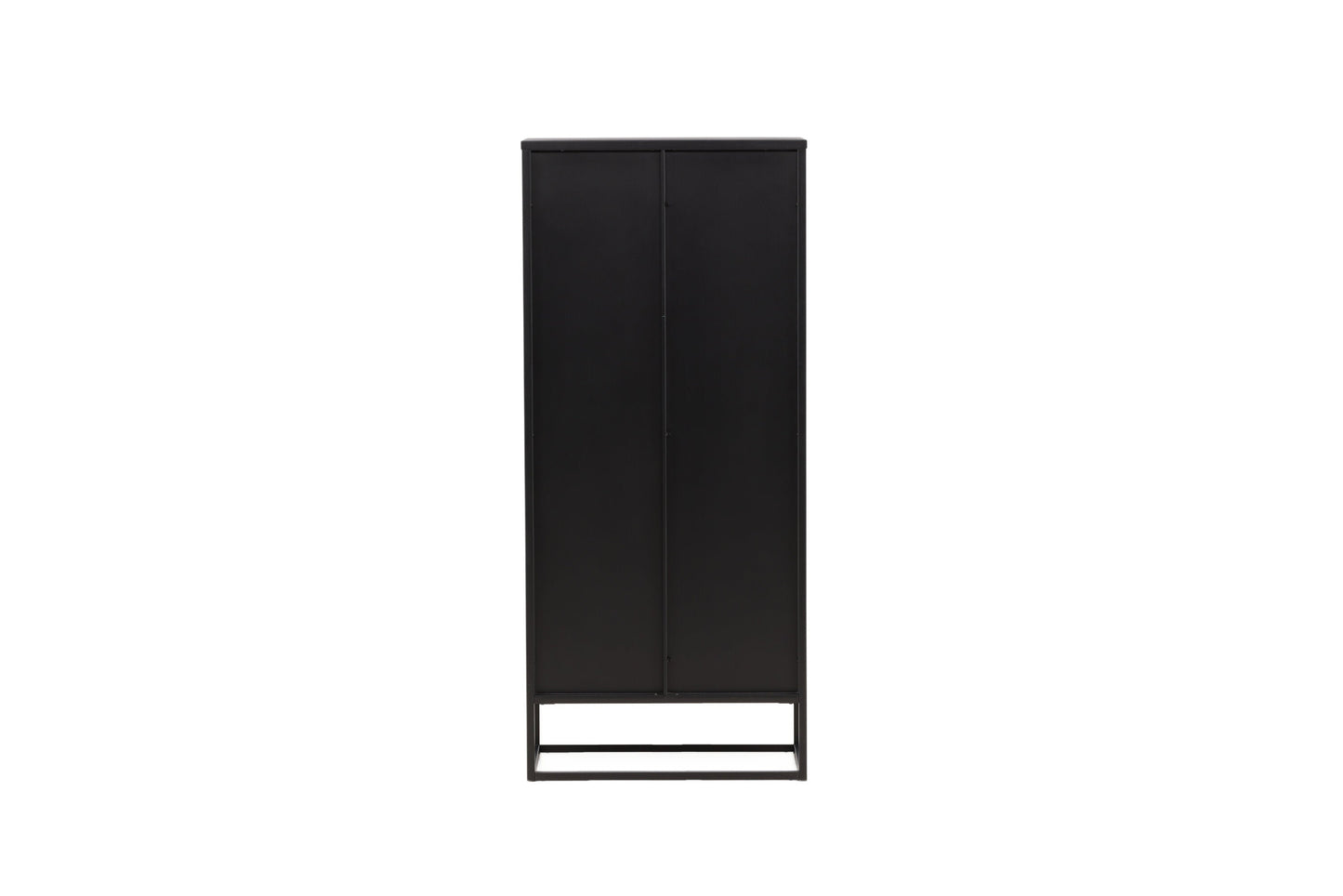 Luxusbetten24 Leonie Vitrine mit Wellenglas-Optik in Schwarz, Groß