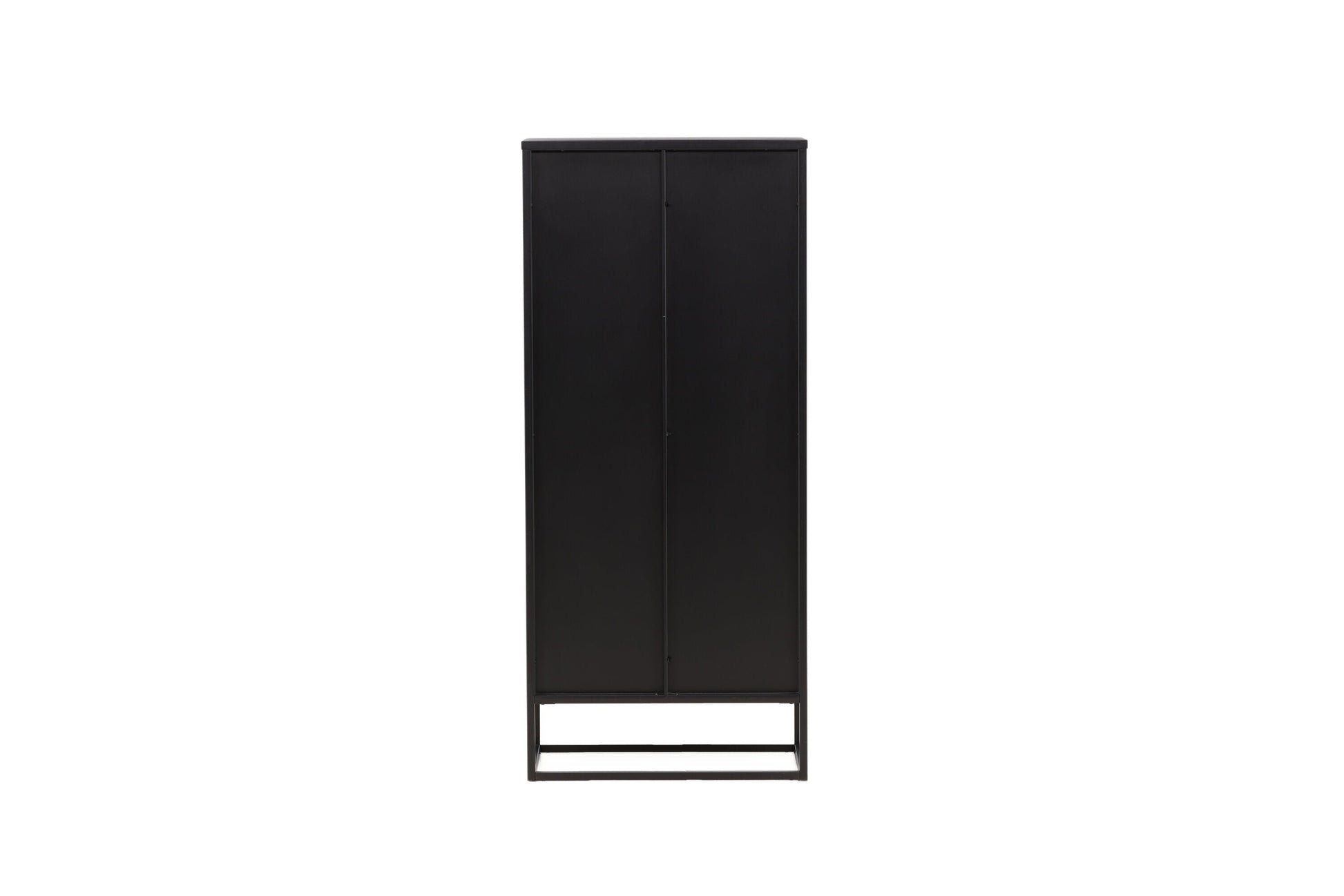 Luxusbetten24 Leonie Vitrine mit Wellenglas-Optik in Schwarz, Groß